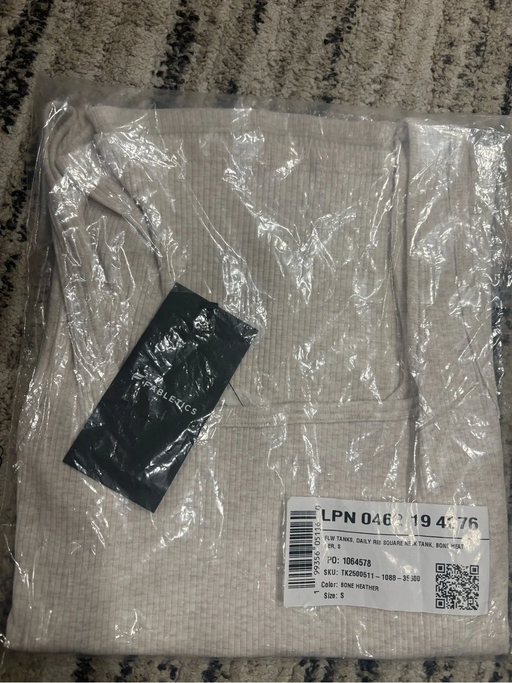 Fabletics Daily Rib Square Neck Tank (Bone Heather) - Picture 3 of 4